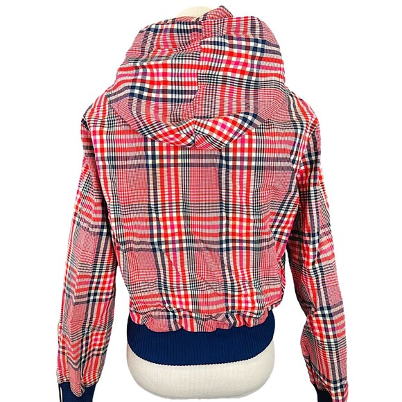 Vintage Cropped Plaid Hooded Lightweight Jacket - Picture 10 of 16